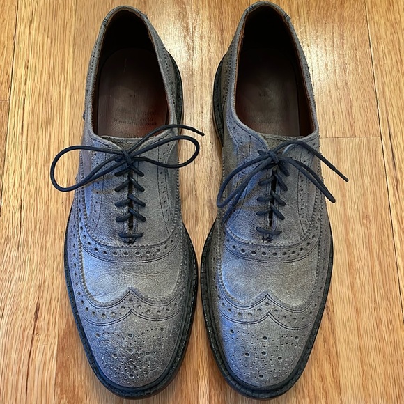 Allen Edmonds McTavish Wingtip Oxford Gray Leather Dress Shoe - Picture 1 of 11